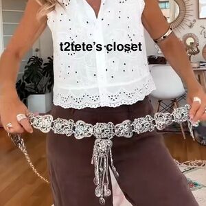 ZARA flowers charm metal belt